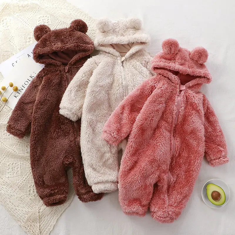Baby Winter Newborn Plush Rompers